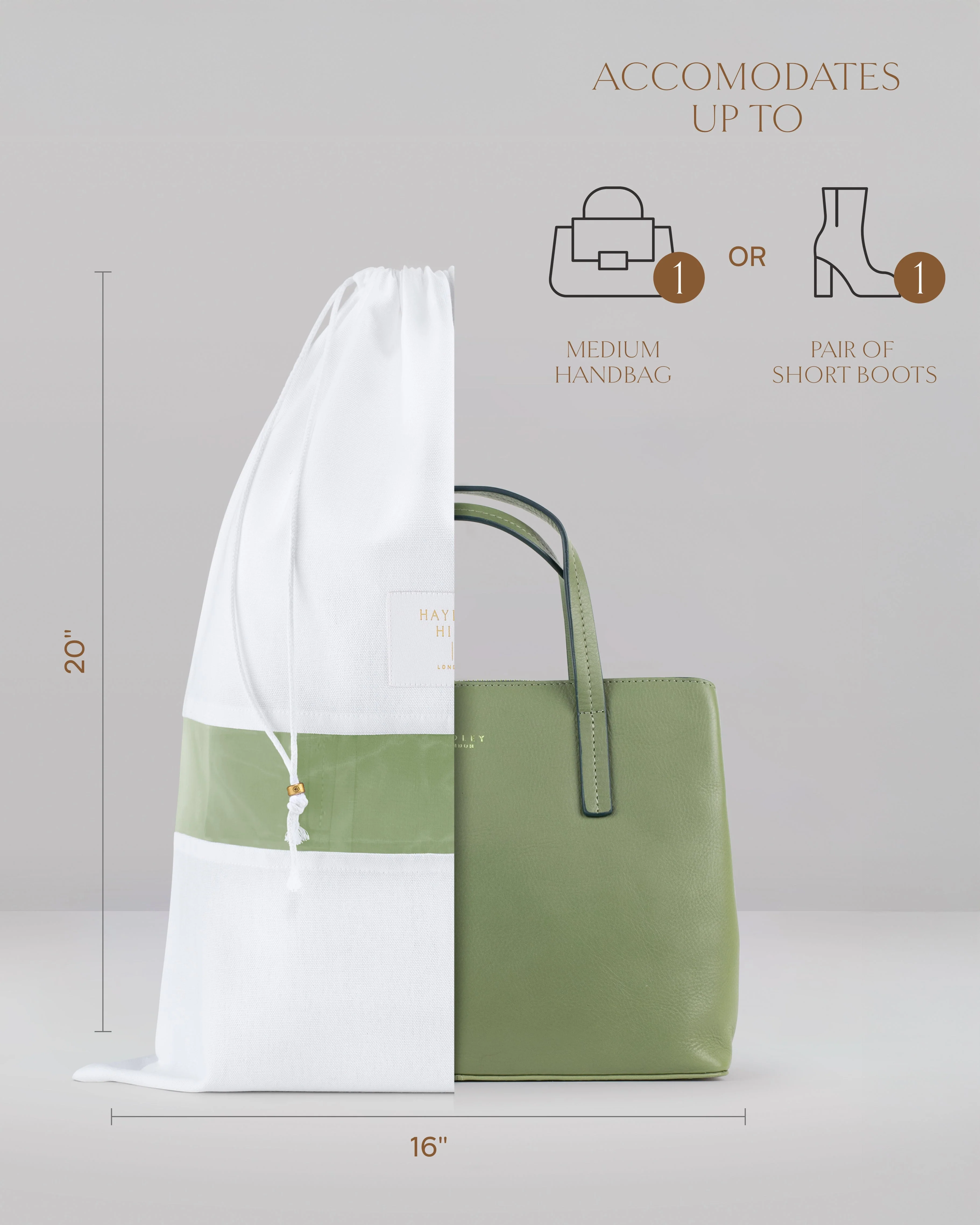 HAYDEN HILL - 3 Medium Organic Cotton Dust Bags - Image 4