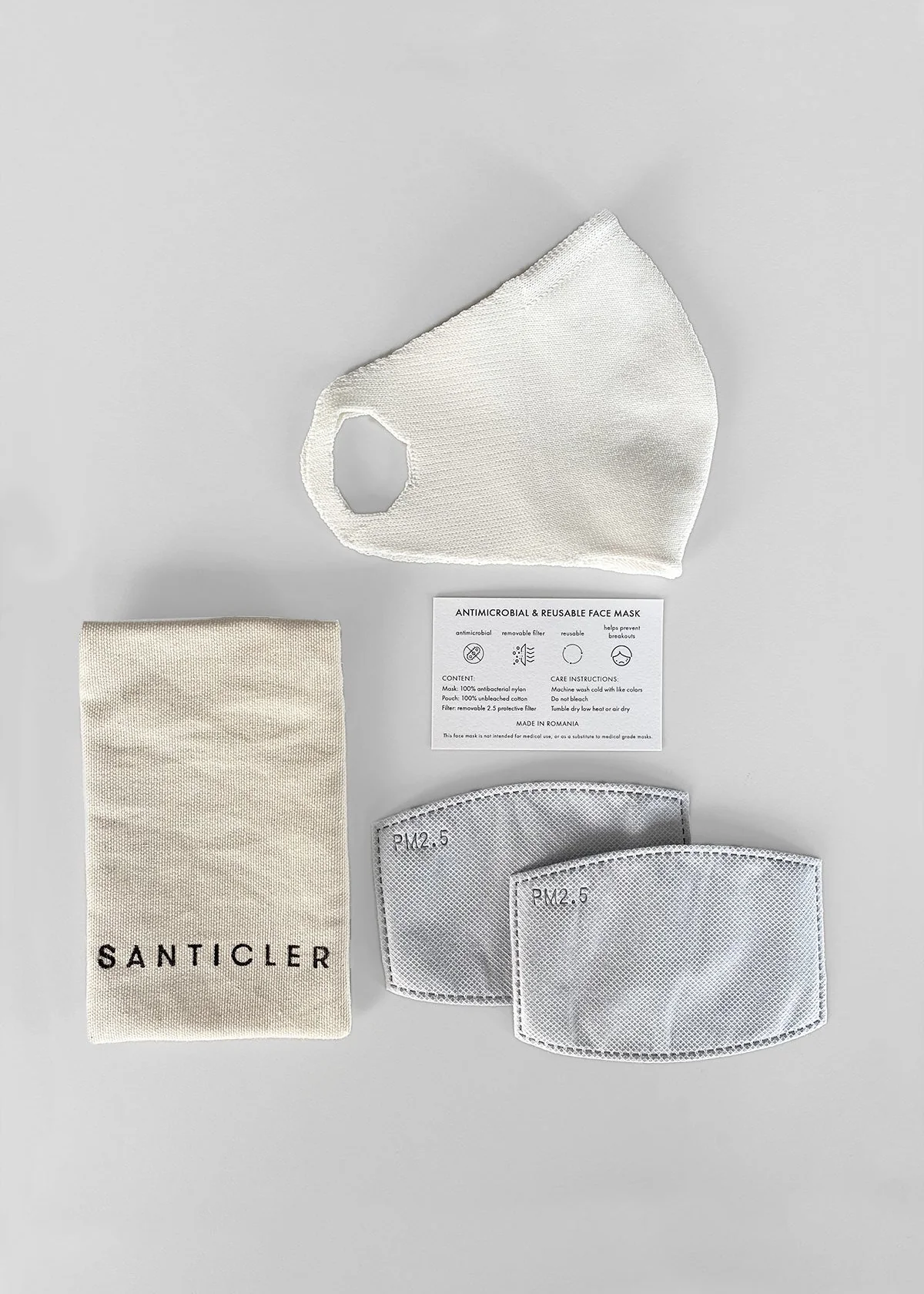 ANTIBACTERIAL AND REUSABLE FACE MASK IN CREAM - Image 4