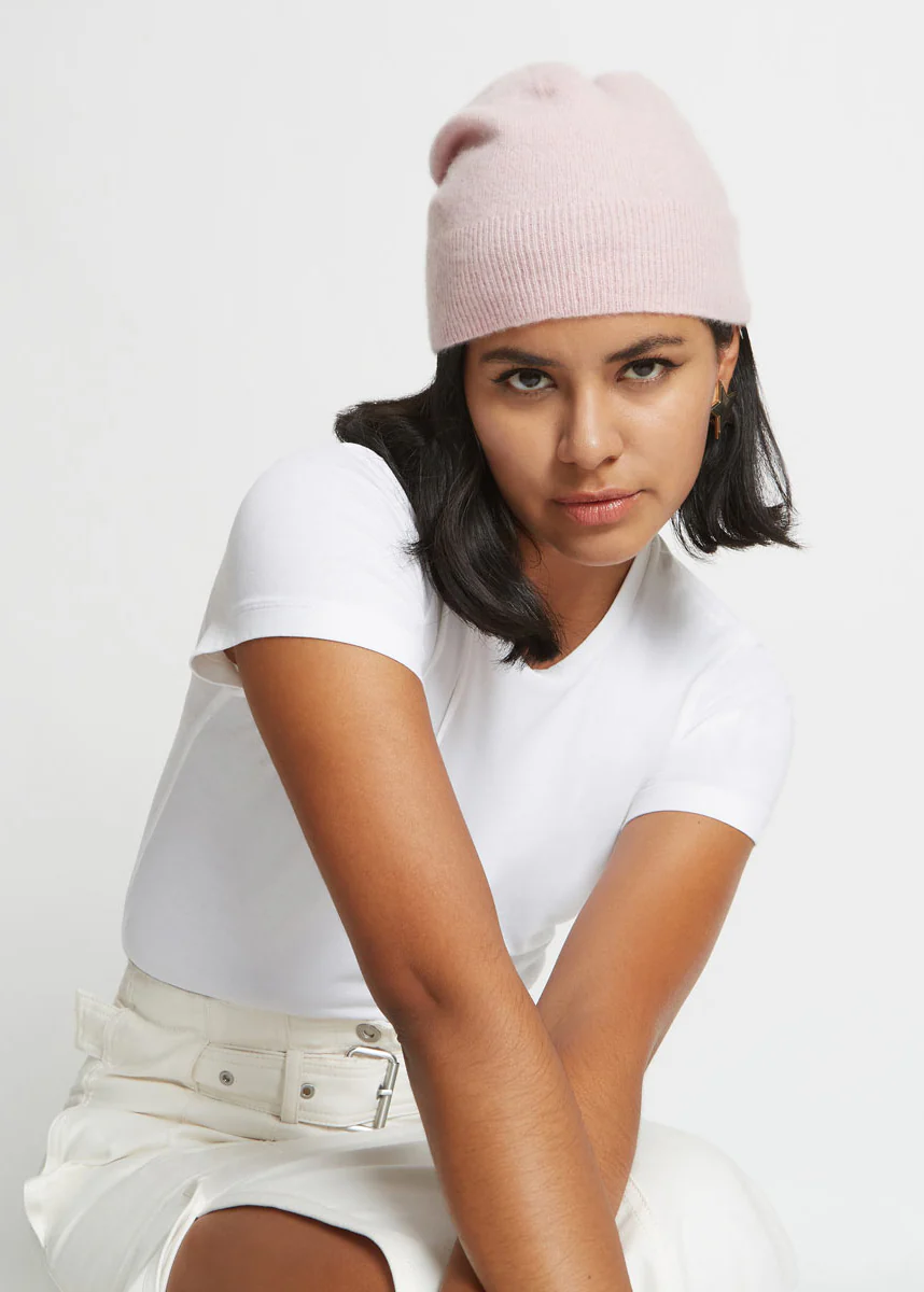 ABI CASHMERE BEANIE HAT IN CAMEO - Image 4