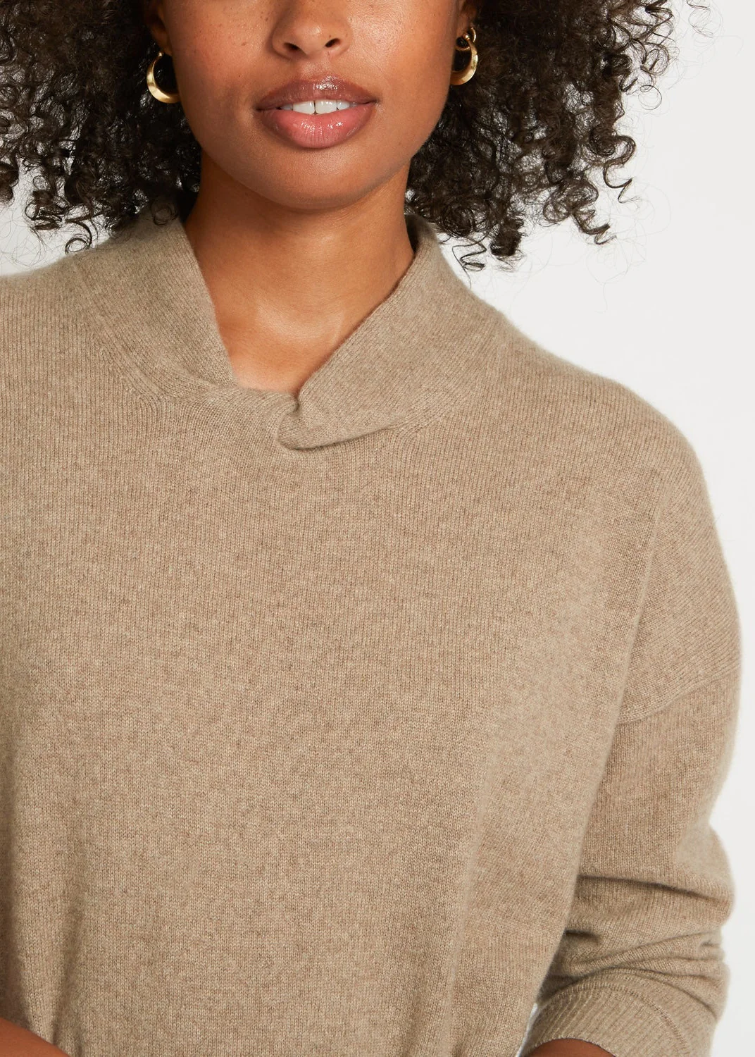 BLAIR CASHMERE SWEATER DRESS IN FAWN - Image 3