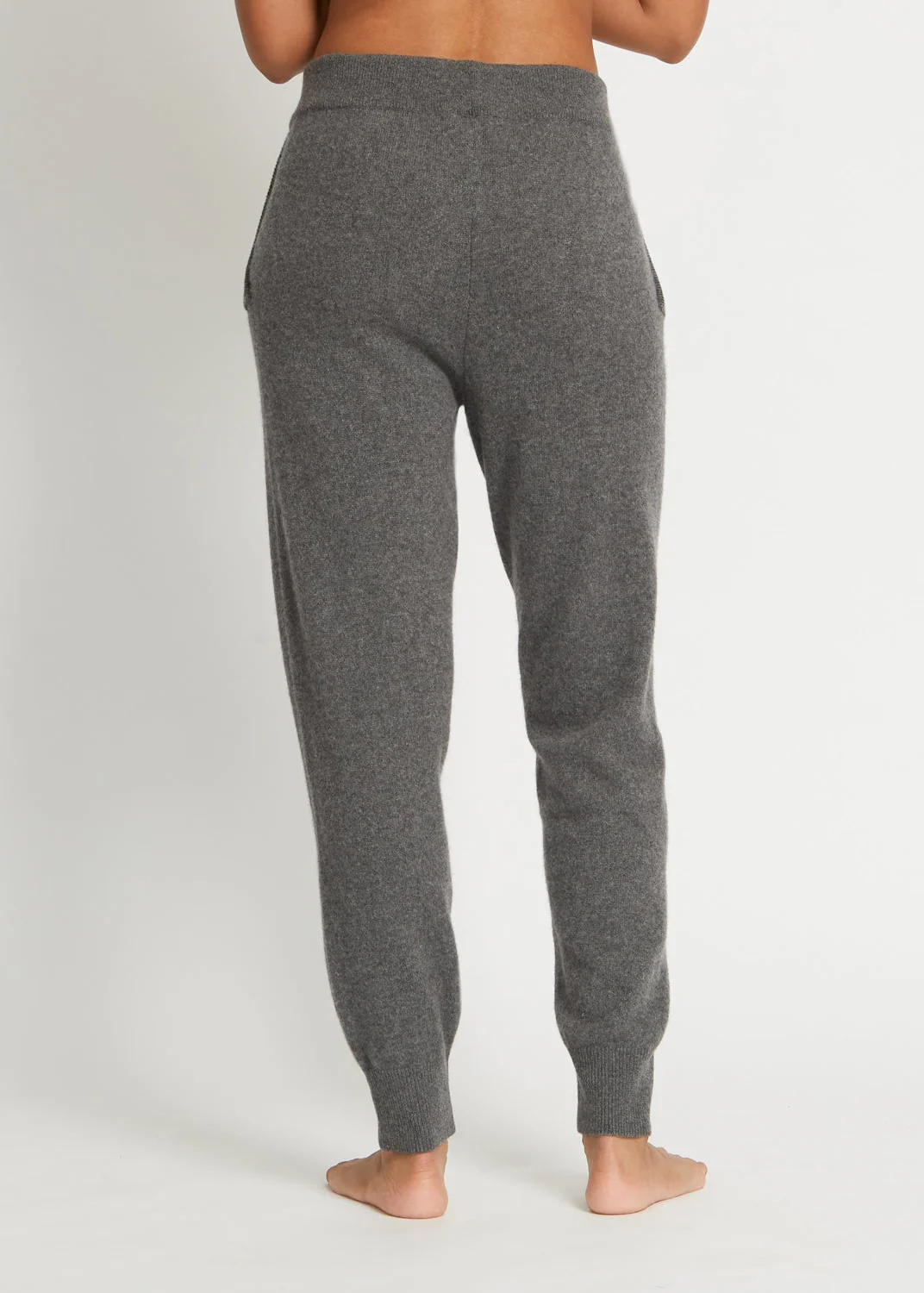 ADDISON CASHMERE TRACK PANT IN HEATHER CHARCOAL - Image 3