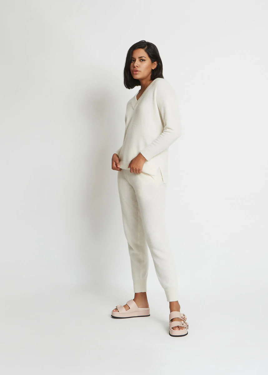 ADDISON CASHMERE TRACK PANT IN SUGAR
