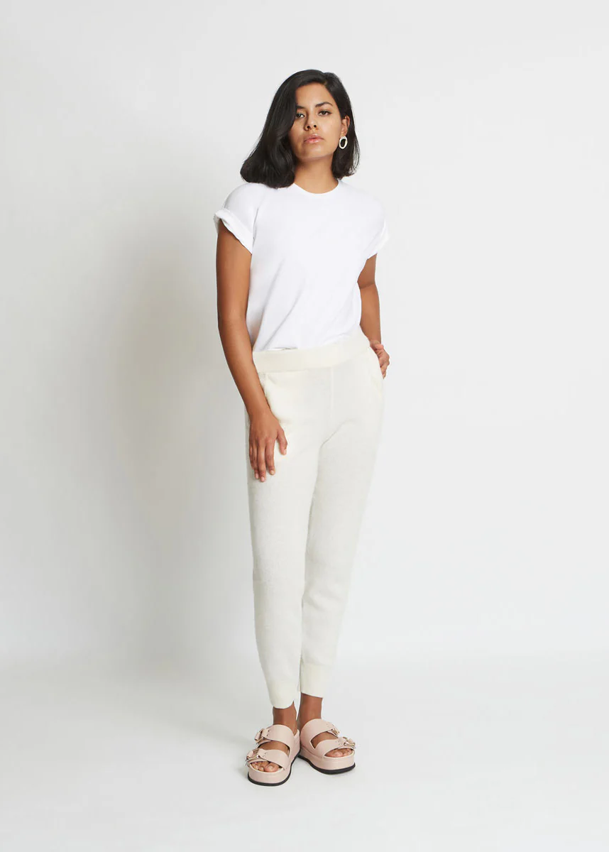 ADDISON CASHMERE TRACK PANT IN SUGAR - Image 2