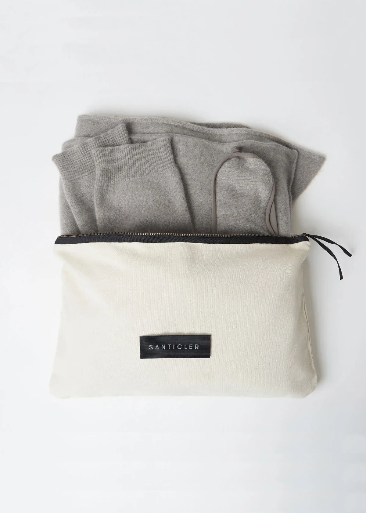 CLOUD NINE CASHMERE TRAVEL SET IN HEATHER GREY - Image 3