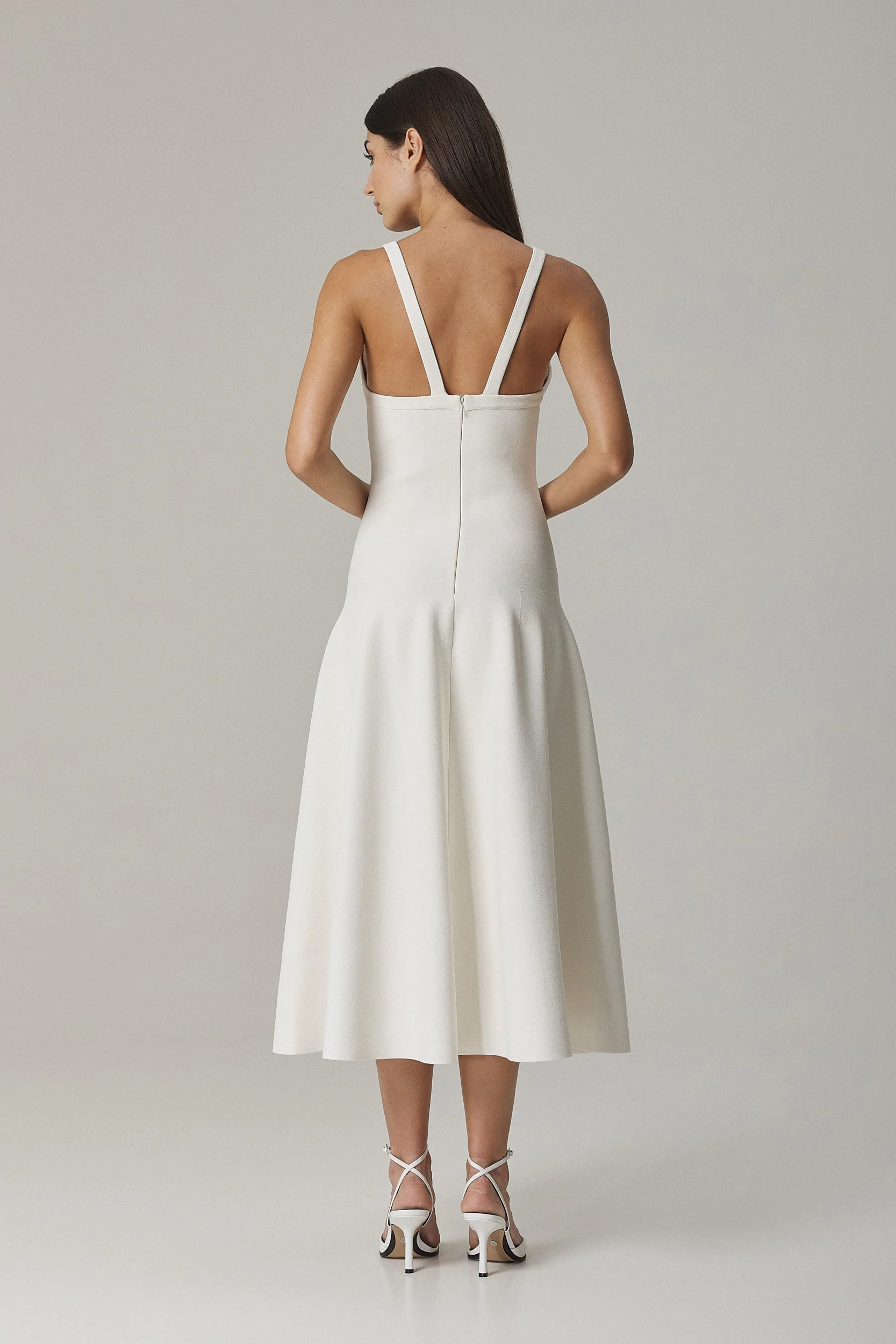 SASHA CIRCULAR KNIT DRESS IN SUGAR - Image 3