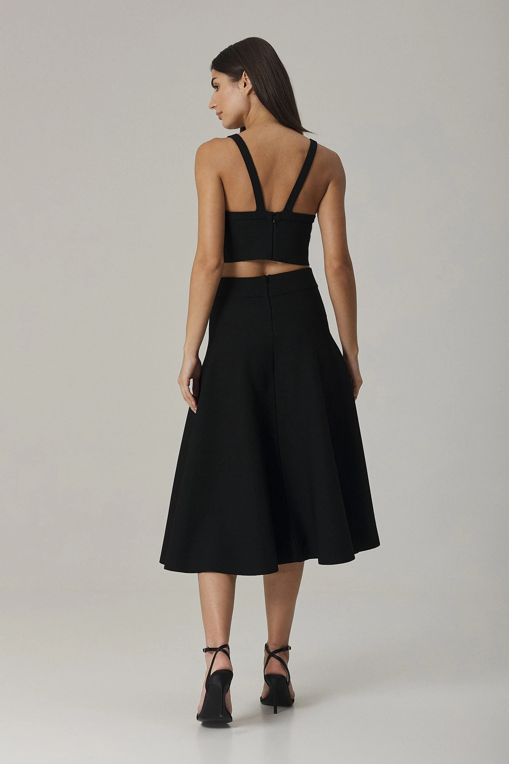 MONICA CIRCULAR KNIT FULL SKIRT IN BLACK - Image 3