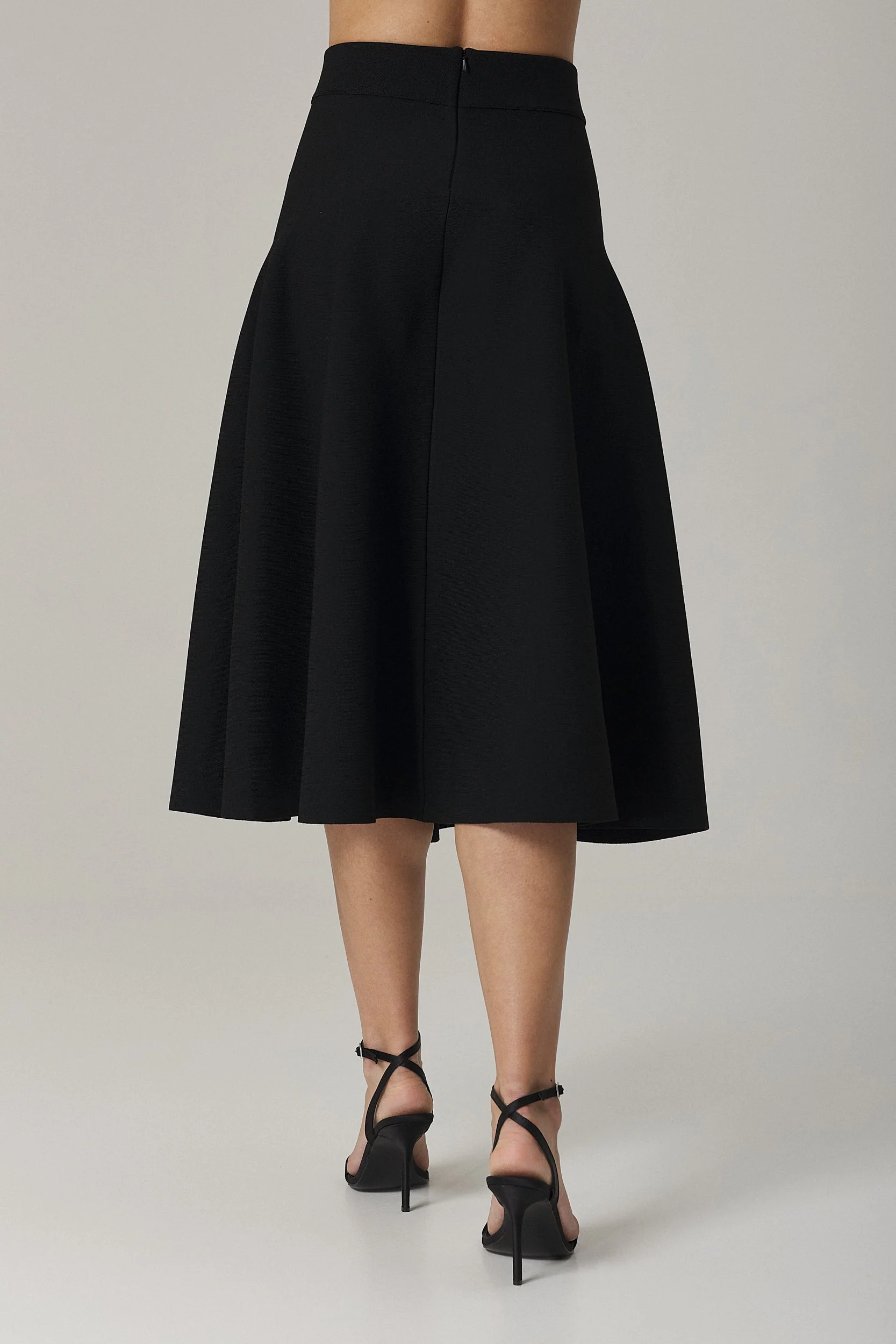 MONICA CIRCULAR KNIT FULL SKIRT IN BLACK - Image 4