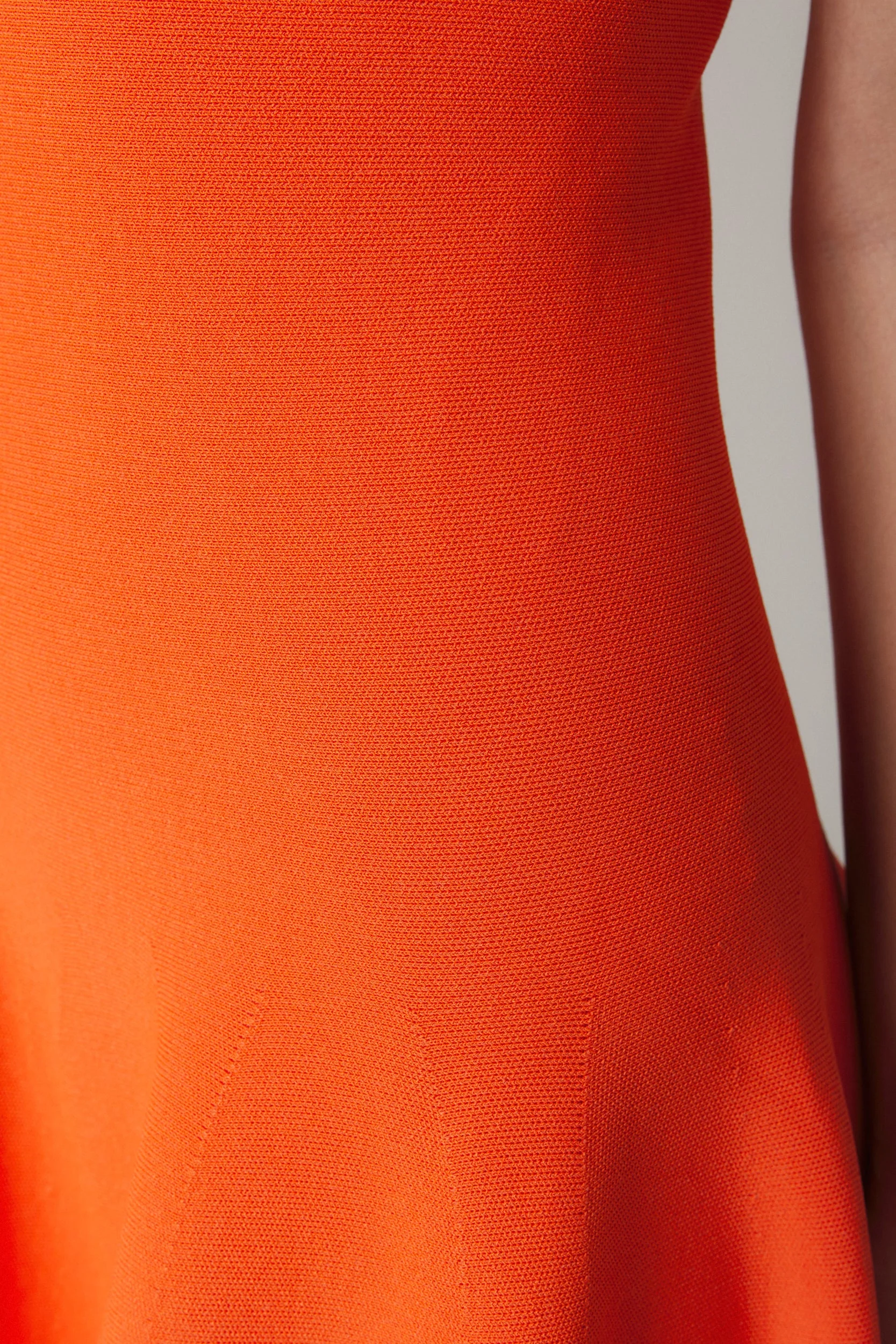 SASHA CIRCULAR KNIT DRESS WITH FULL SKIRT IN VERMILION - Image 4