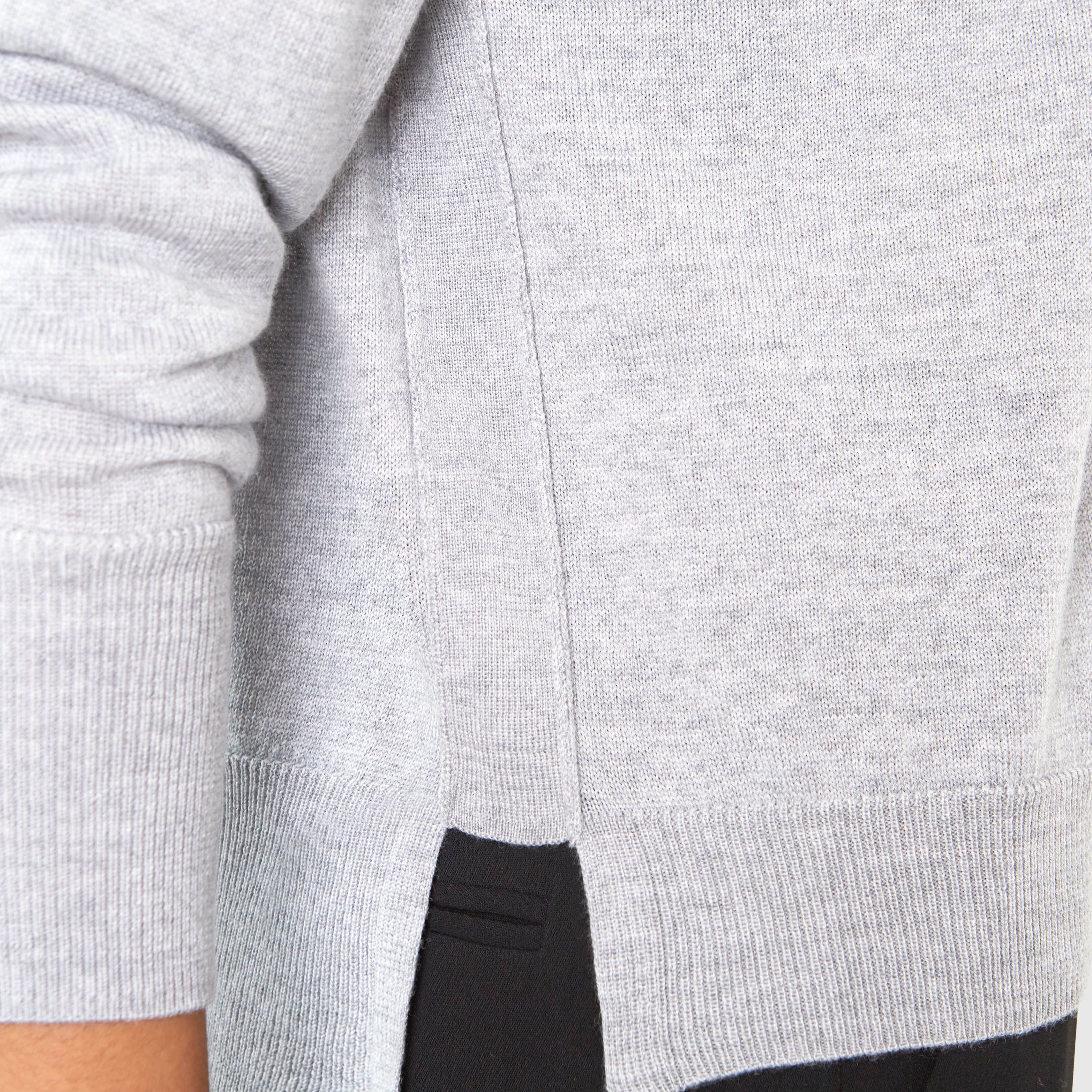 STELLA CREW NECK RELAXED FIT MERINO WOOL SWEATER IN HEATHER GREY - Image 4