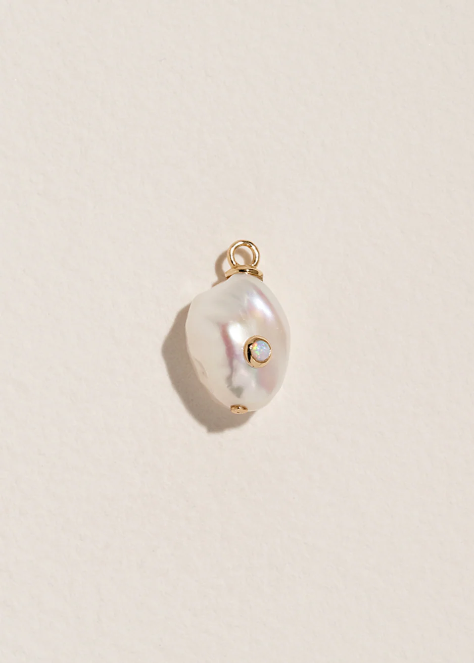 PAMELA LOVE - Diana Baroque Pearl Charm with Opal Accent