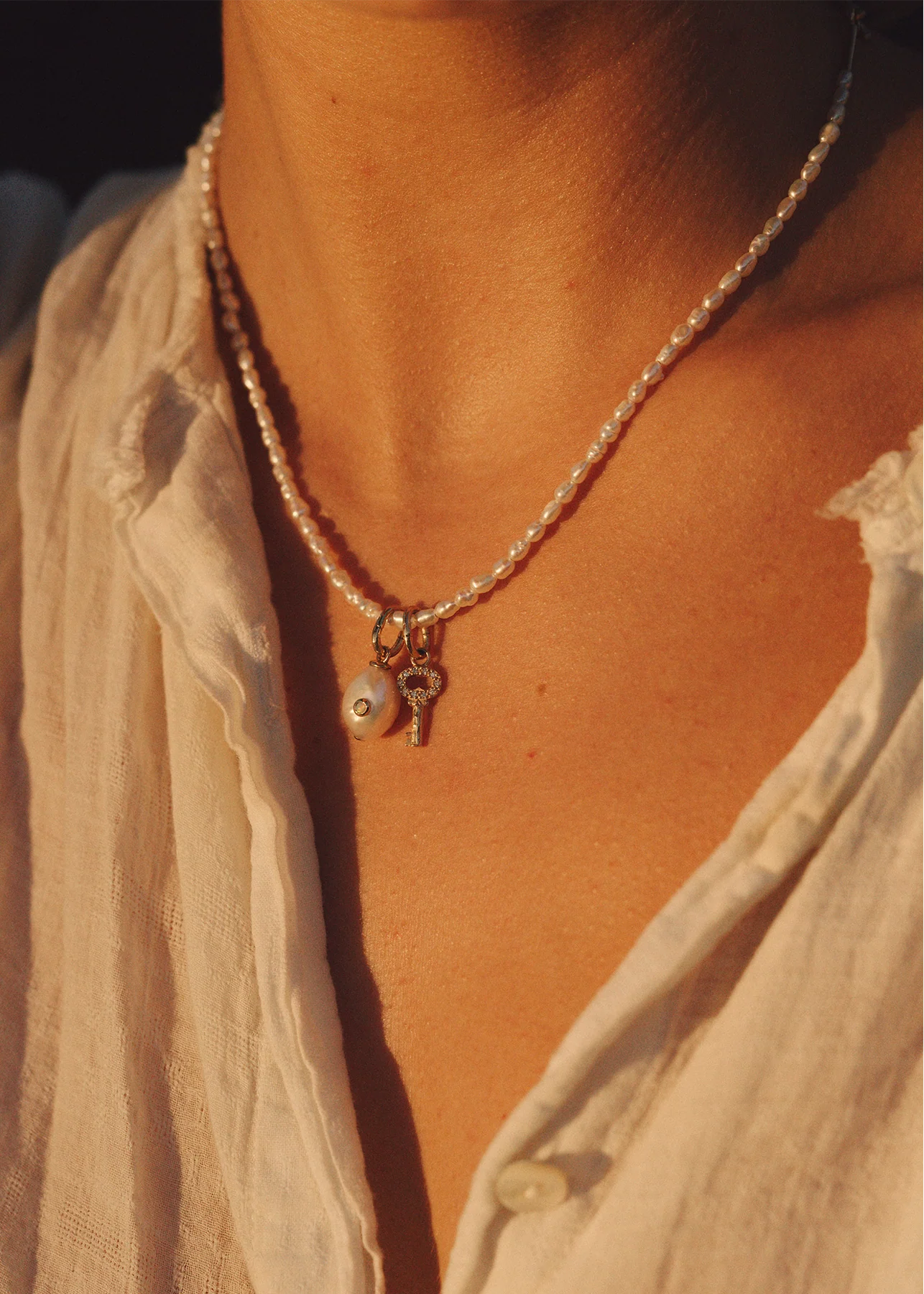 PAMELA LOVE - Diana Baroque Pearl Charm with Opal Accent - Image 2