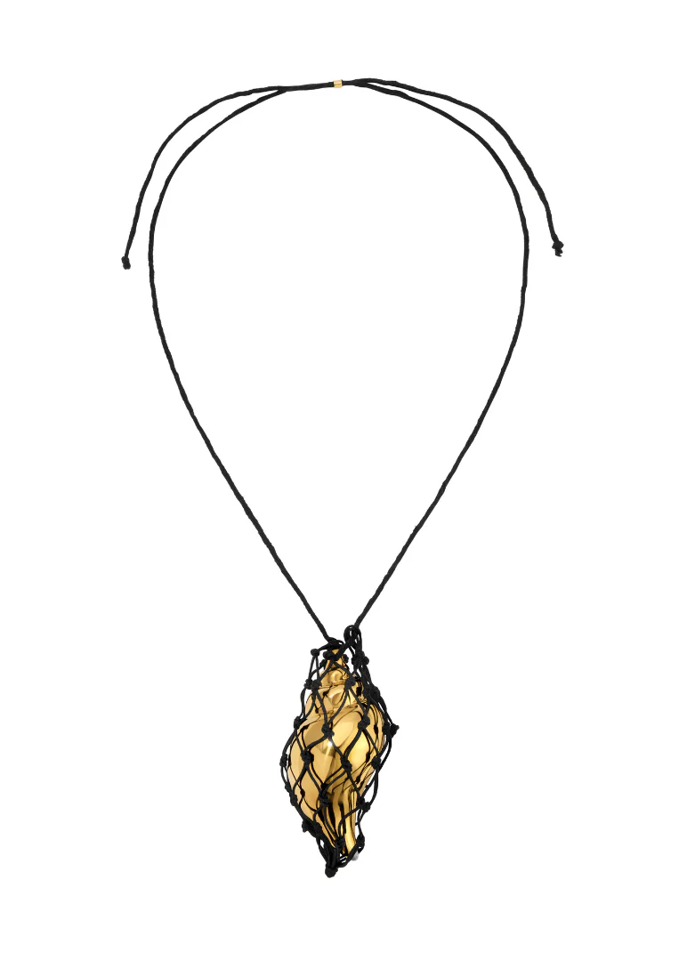 HEAVEN MAYHEM - Sterling Macrame Necklace with Shell Pendant