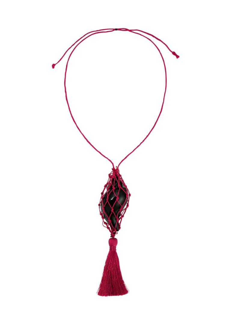 HEAVEN MAYHEM - Sterling Macrame Necklace with Shell Pendant - Image 4