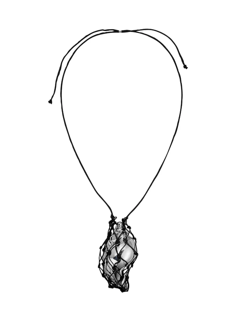 HEAVEN MAYHEM - Sterling Macrame Necklace with Shell Pendant - Image 6