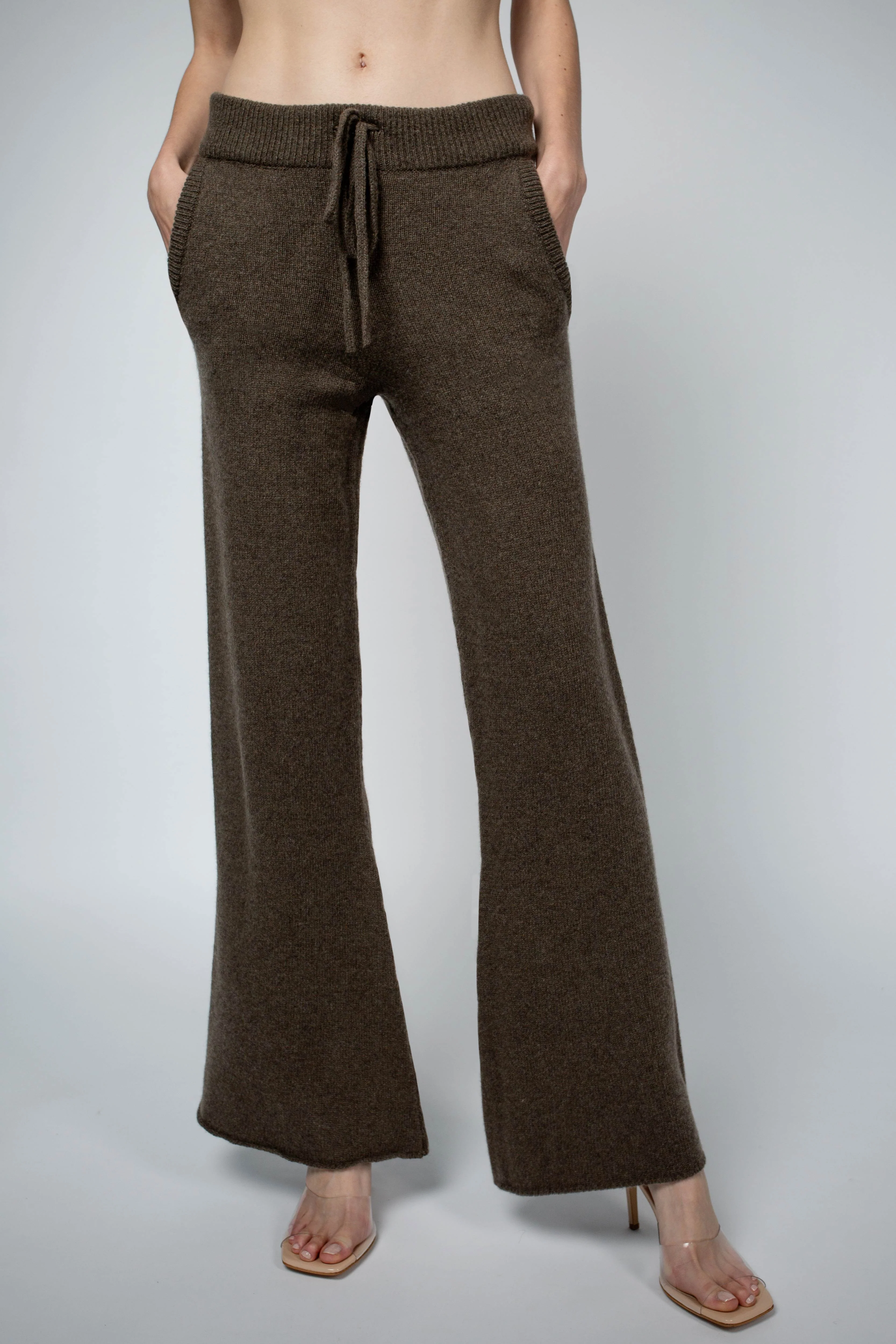 ALEX FLARE CASHMERE LOUNGE PANT IN CHESTNUT - Image 2