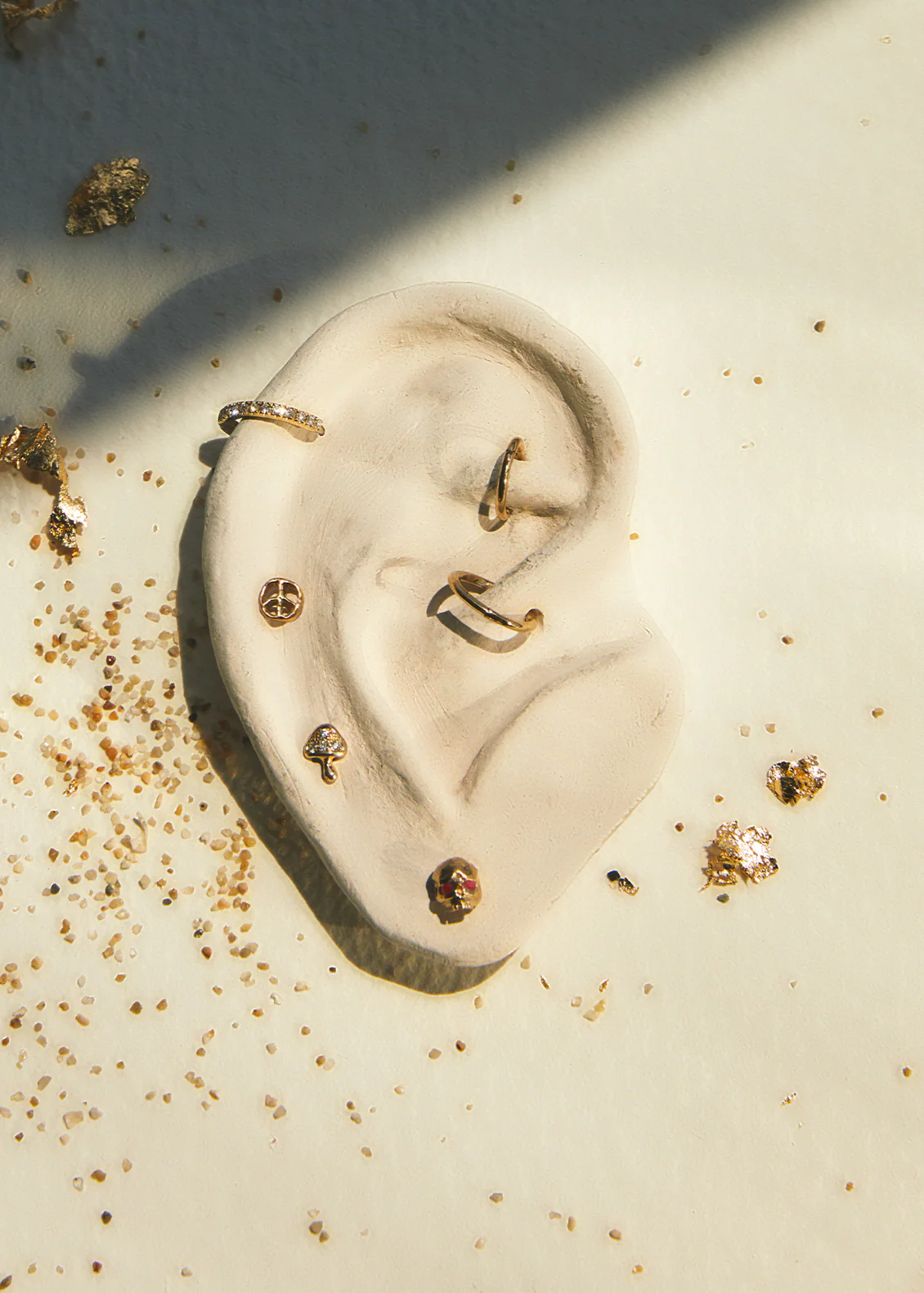 PAMELA LOVE - Gold and Ruby Memento Mori Stud - Image 3