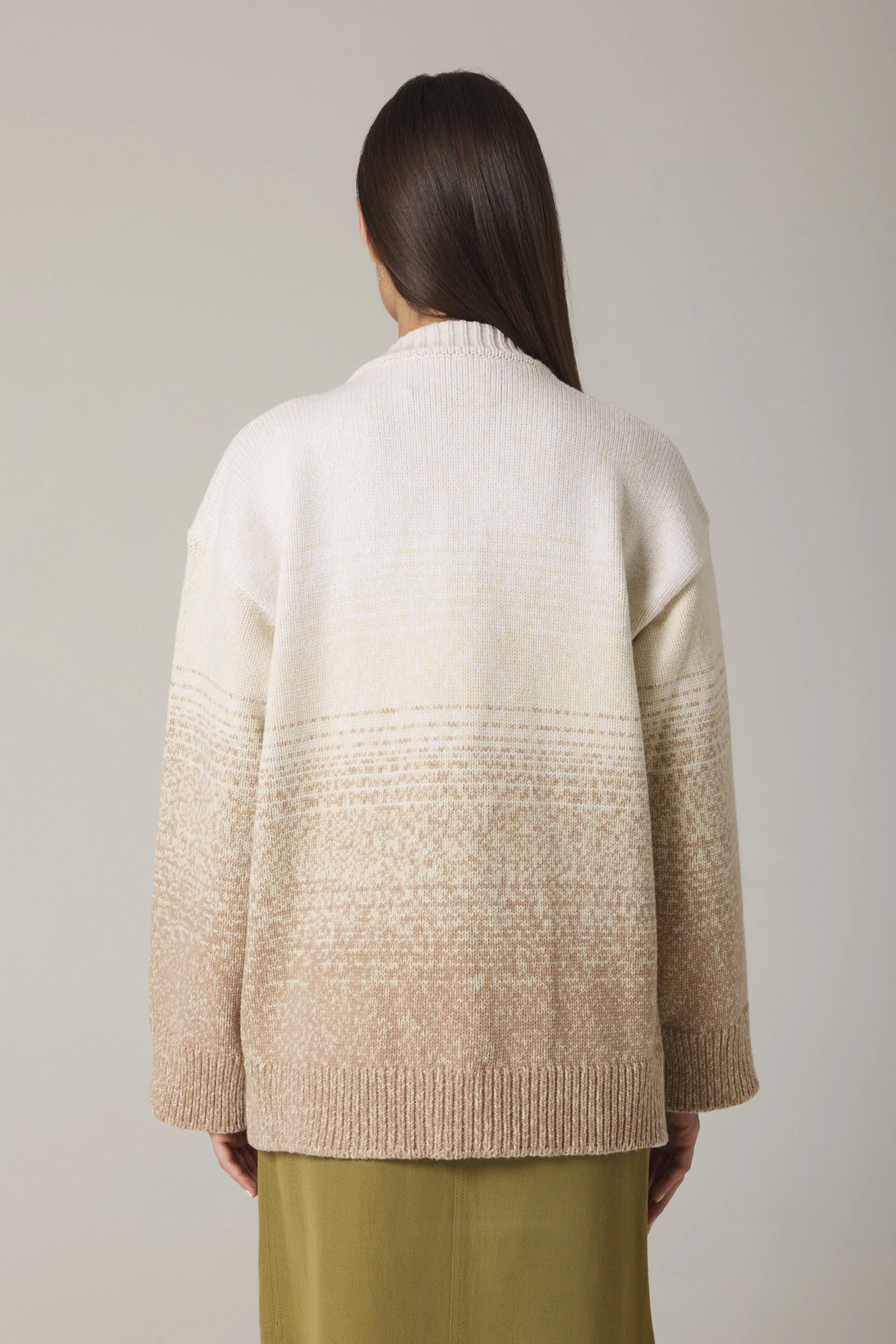 WADIM OMBRÉ OPEN CARDIGAN IN SAND COMBO - Image 4