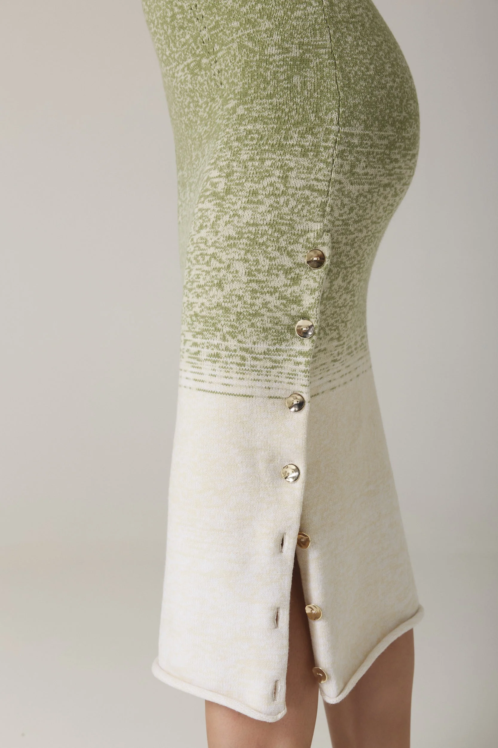 YEDDA OMBRÉ SWEATER DRESS IN OLIVE COMBO - Image 3