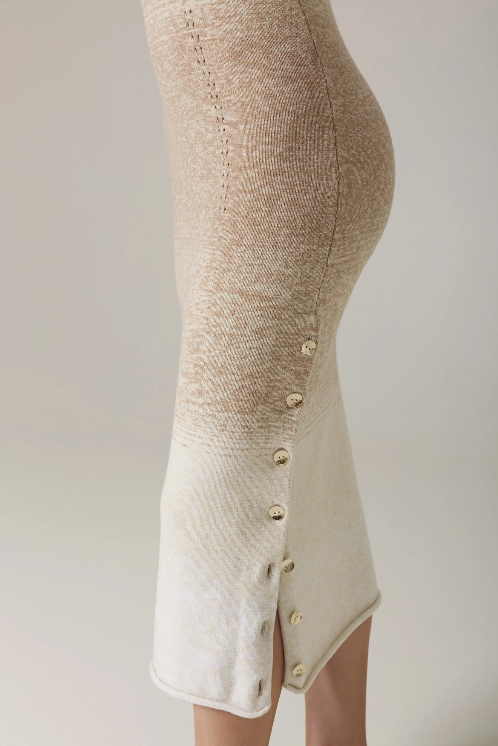 YEDDA OMBRÉ SWEATER DRESS IN SAND COMBO - Image 3