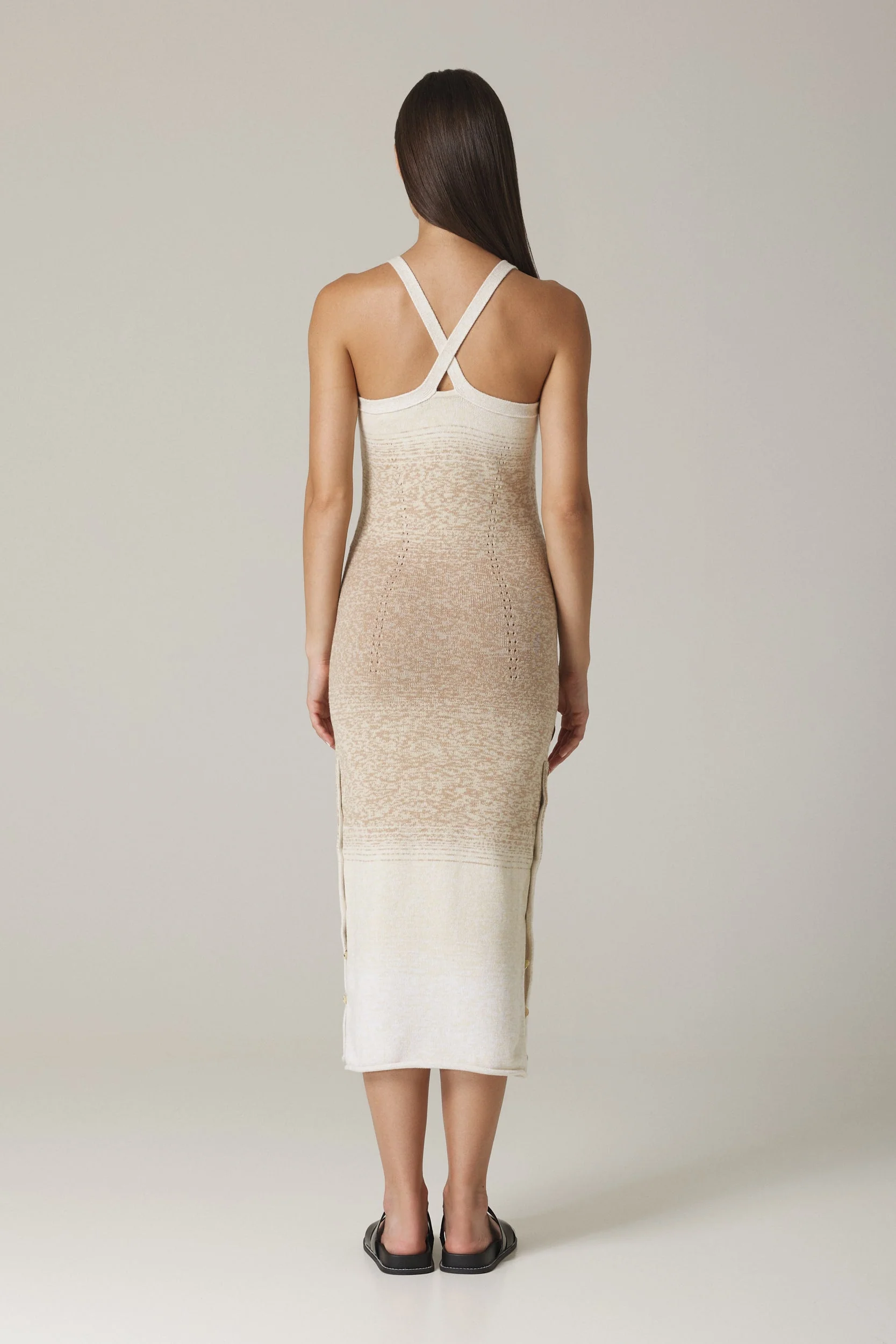 YEDDA OMBRÉ SWEATER DRESS IN SAND COMBO - Image 4