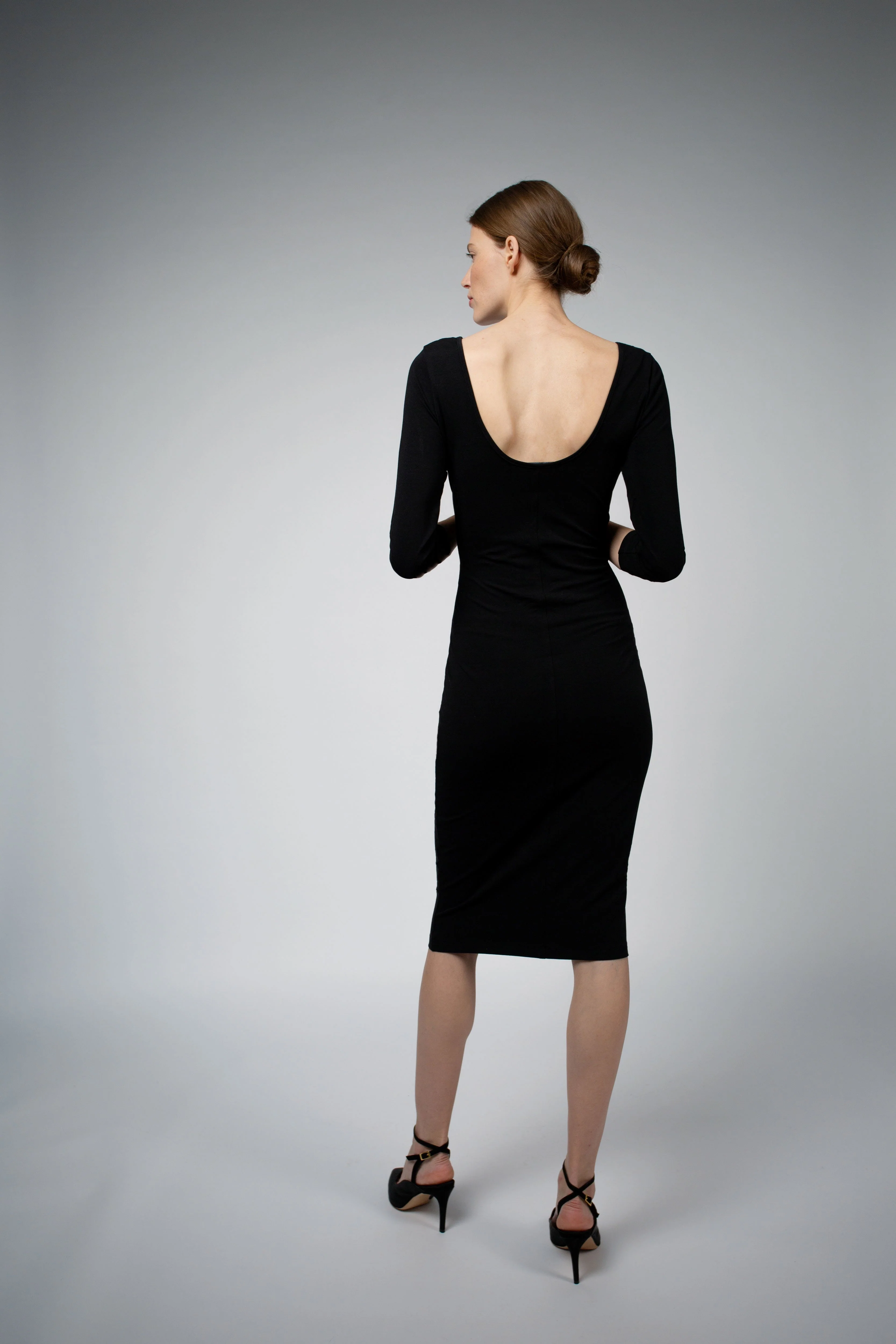 DIANA ORGANIC COTTON BALLET DRESS IN BLACK - Image 3