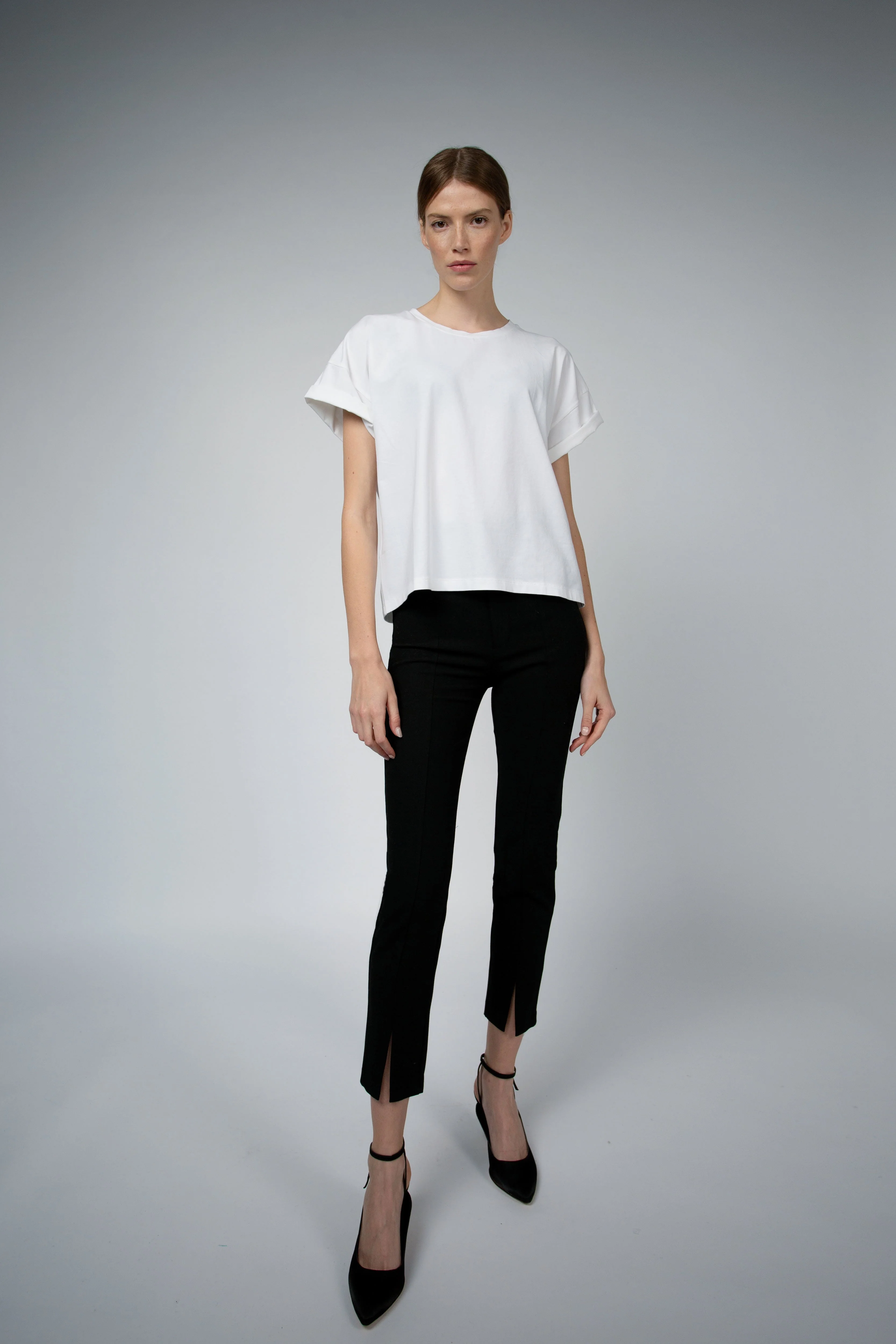 BEVIN ORGANIC COTTON BOYFRIEND T-SHIRT IN WHITE - Image 3