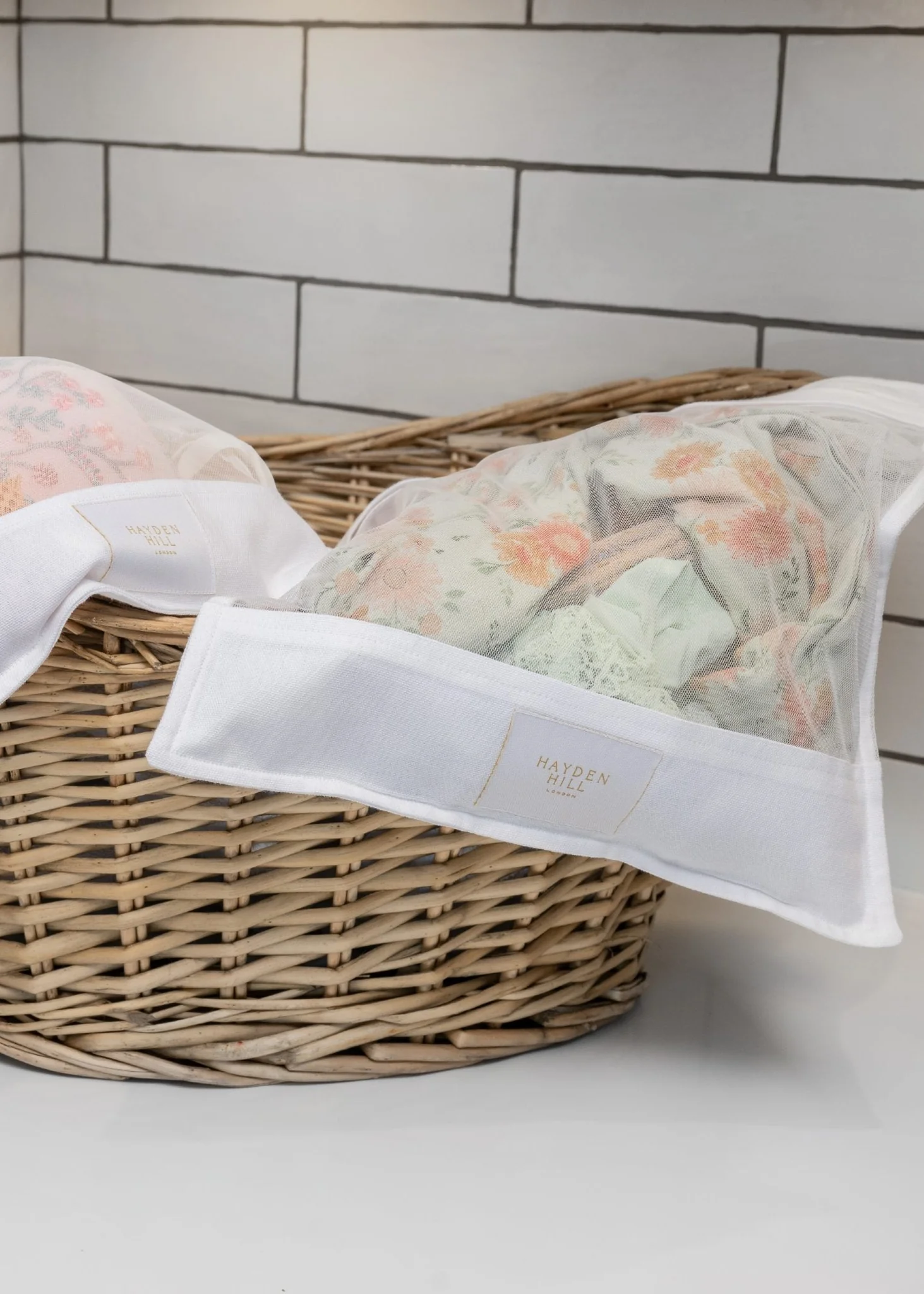 HAYDEN HILL - Organic Cotton Wash Bags For Delicates Set of 2 in White - Image 6