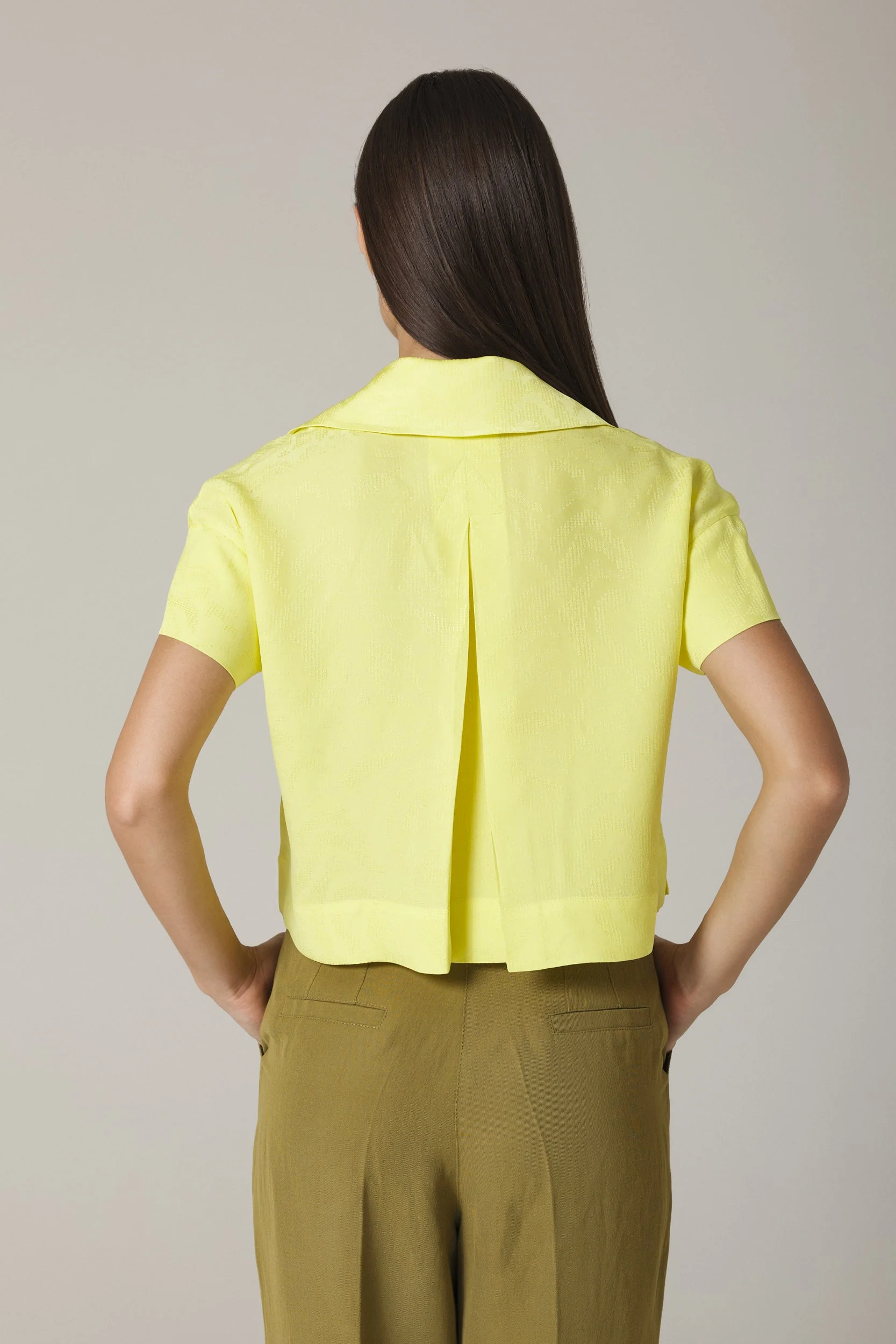 PAOLA SHORT SLEEVE BLOUSE IN LIMONCELLO - Image 3