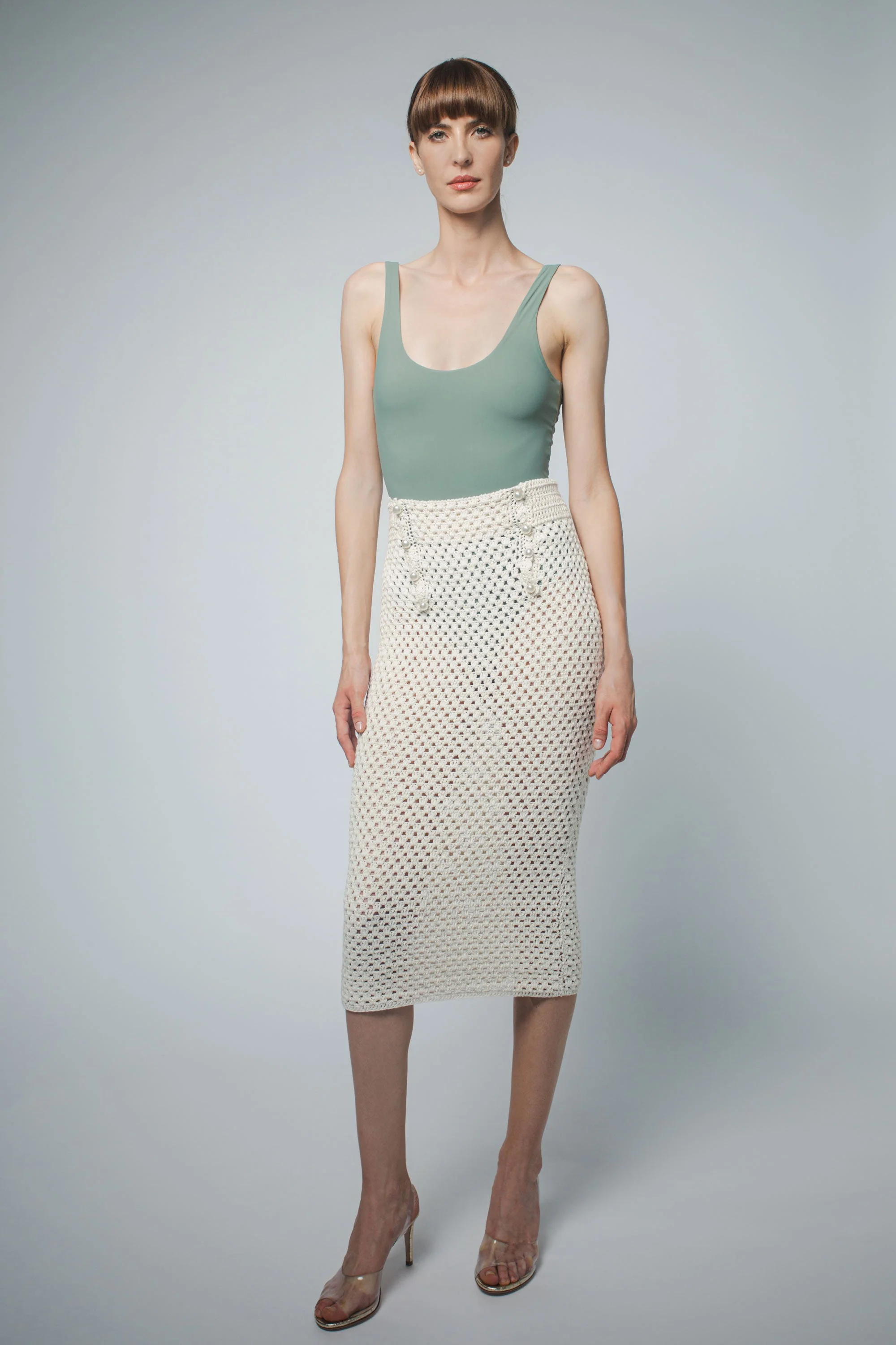 LOLA TANK BODYSUIT IN SAGE - Image 3