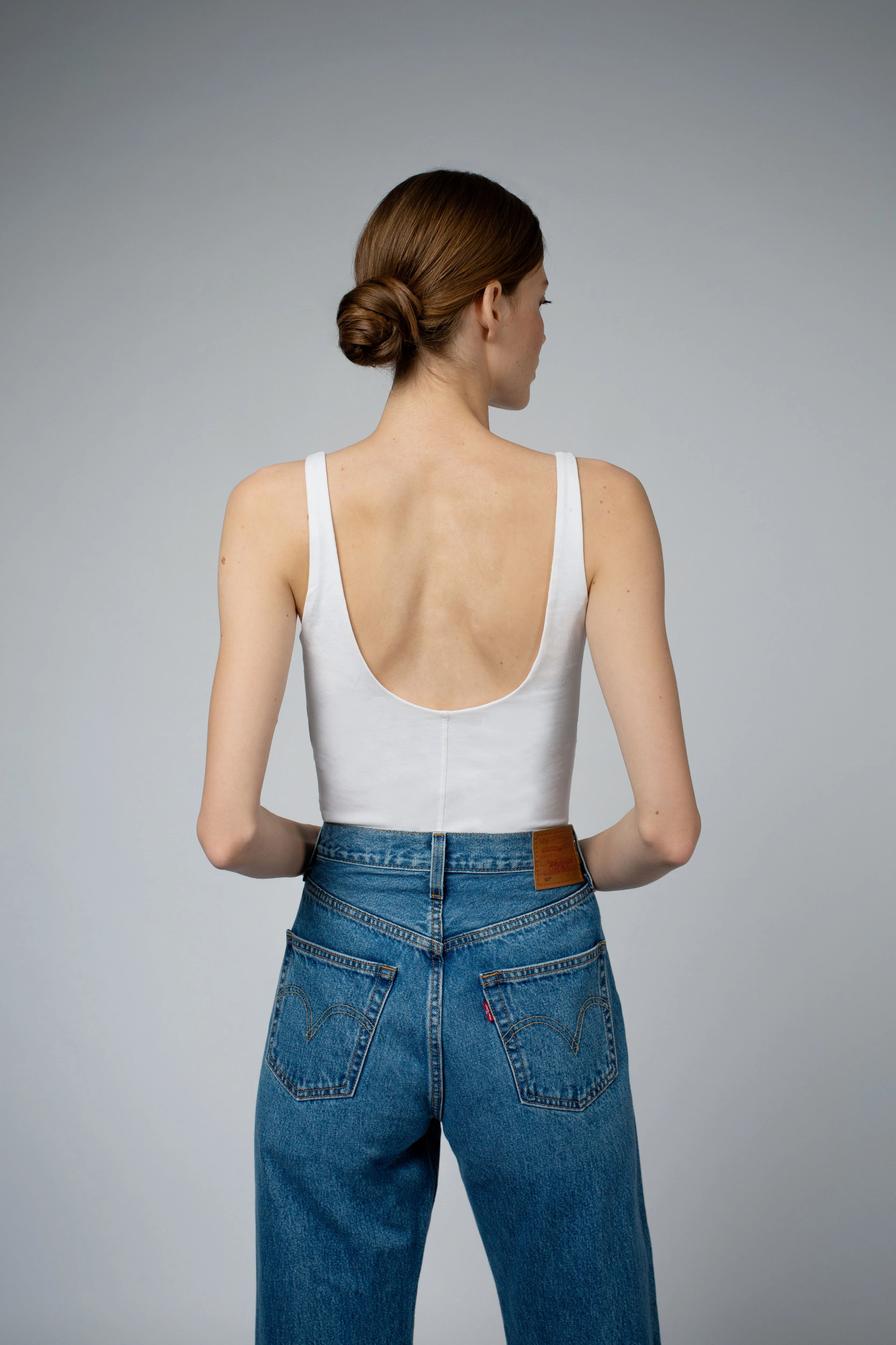 AVA ORGANIC COTTON BRA TANK TOP IN WHITE - Image 4