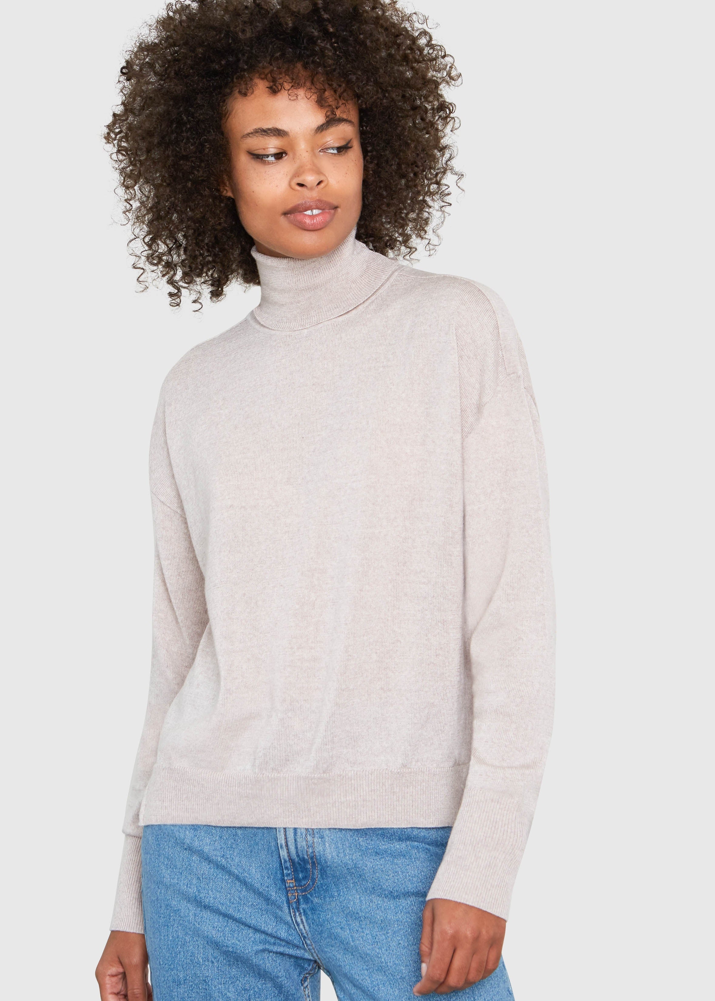 EILEEN TURTLENECK RELAXED FIT MERINO WOOL SWEATER IN MARCONA