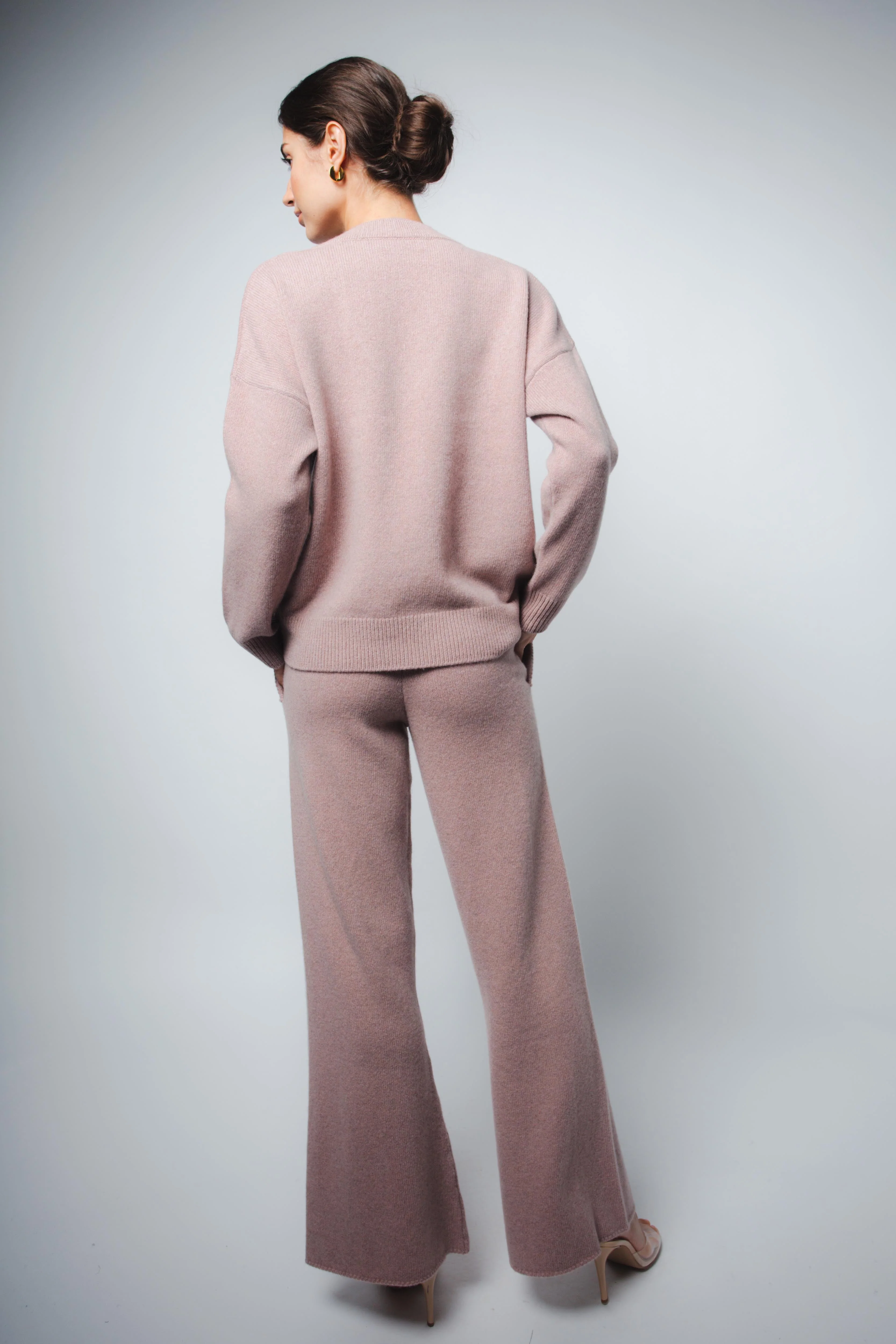 CRISTA V-NECK CASHMERE PULLOVER IN MAUVE - Image 4