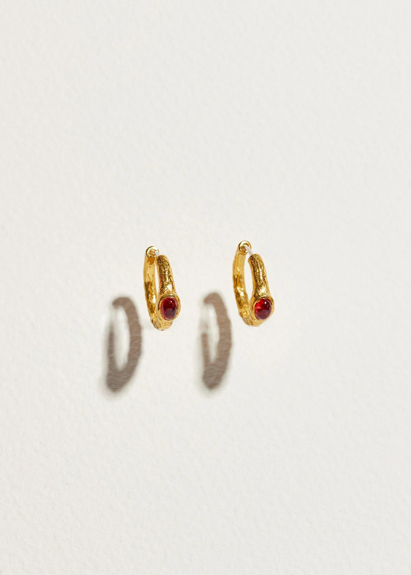 PAMELA LOVE - Vivianna Hoops in Gold with Ruby - Image 3